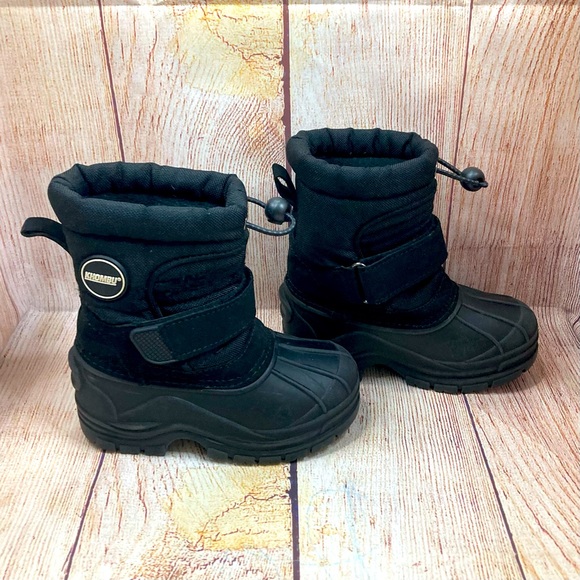 KHOMBU Snow Boots Black Water Resistant Sz 7 - Picture 1 of 9